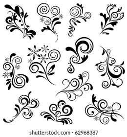 Floral element set. Illustration vector.