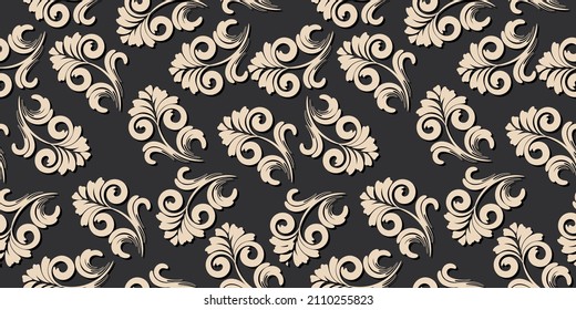 Floral element vector seamless pattern