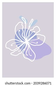Blumenmuster für Hochzeitseinladung Line Kunstblume handgezeichnet für Karte
