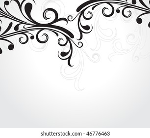 Floral element for your design with space of your text, vector illustration
