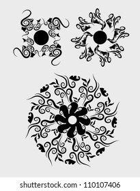 Floral Elements 2. Flower with artistic combination lines. Use for any design you want