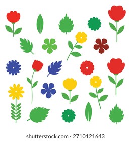 Elementos florales Colección hoja de flor