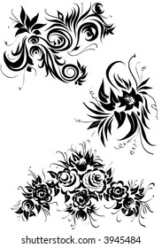 floral elements (decorative ornament can be used in a printing or WEB)