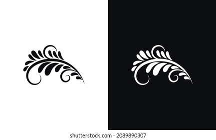 Floral elements for design black and white