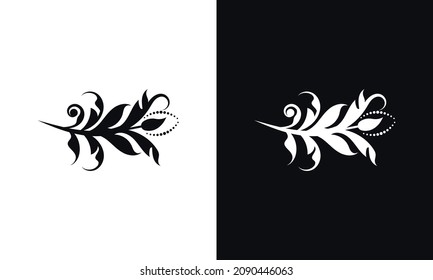 Floral elements for design black and white