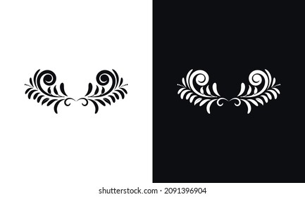 Floral elements for design black and white