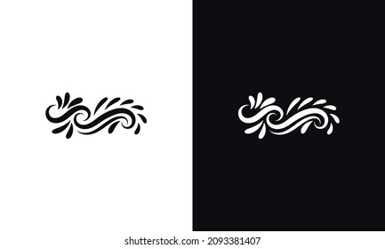 Floral elements for design black and white