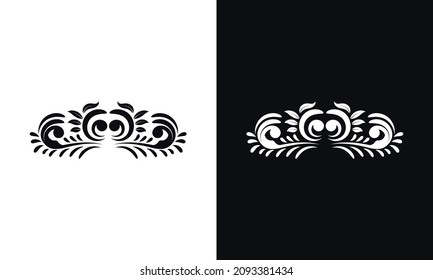 Floral elements for design black and white