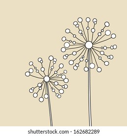 Floral Elements for design, dandelions. EPS10 Vector illustration