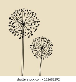 Floral Elements for design, dandelions. EPS10 Vector illustration