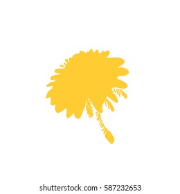 Floral elements for design, doodle ink dandelion