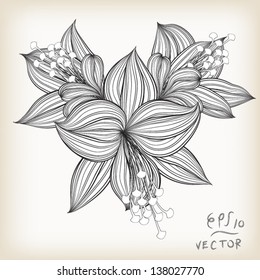 Floral Elements for design, EPS10 Vector background