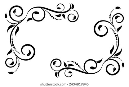 Floral elements design luxury border art