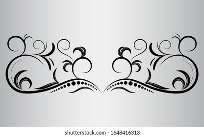 Floral elements design, luxury ornamental graphic element border, swirls and flowers,foliage swirl decorative design for page decoration cards, wedding, banner background, logos, frames, labels, web, 