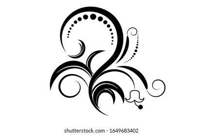 Floral elements design, luxury ornamental graphic element border, swirls flowers,foliage swirl decorative design for page decoration cards, wedding, banner, logos, frames, labels, cafes, boutiques