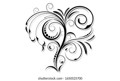 Floral elements design, luxury ornamental graphic element border, swirls flowers,foliage swirl decorative design for page decoration cards, wedding, banner, logos, frames, labels, cafes, boutiques