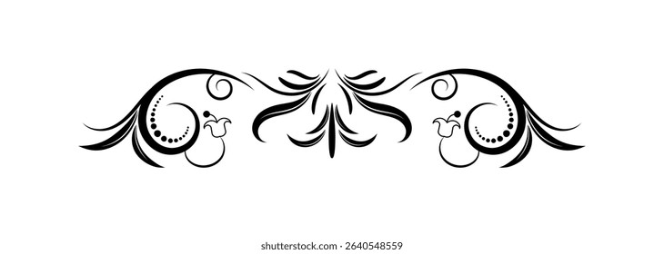 Floral elements design, luxury ornamental graphic element border.
