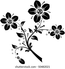 Floral elements for design, vector illustration