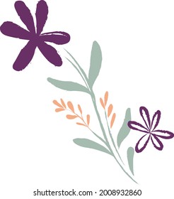 floral elements. Flower and green leaves. Wedding concept - flowers. Floral poster, invite. Vector arrangements for greeting card or invitation design.