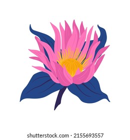 Floral elements. Flower and green leaves. Modern trendy Matisse minimal style.  Floral poster, invite. Vector arrangements for greeting card or invitation design
