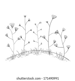 Floral elements. Grass. Vector illustration.
