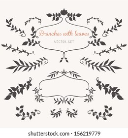 Floral elements with leaves and branches.