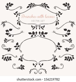 Floral elements with leaves and branches.