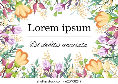 Floral elements and leaves.decorative elements for your design. Leaves, swirls, floral Flat design style vector illustration card.
