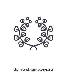 Floral elements line icon concept. Floral elements flat vector sign, symbol, illustration.