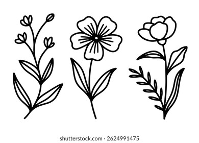 ELEMENTOS FLORAIS EM CONJUNTO MONOCROMÁTICO