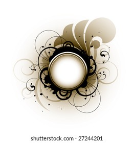 Floral elements on a white background