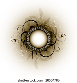 Floral elements on a white background