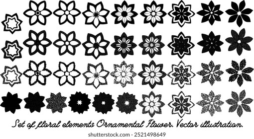 Floral elements Ornamental Flowers vector illustration