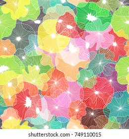 Floral elements seamless background on vector art.
