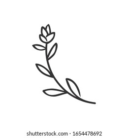 floral elements. Wreath illustration of flowers. Vector decorative . Spring elements. Flower stalk vector isolated.