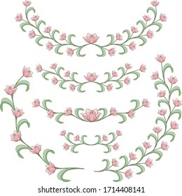 Floral elements for your design. Colored design elements for decoration. 