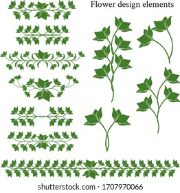 Floral elements for your design. Monochrome design elements for decoration.
