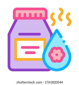 floral elixir bottle icon vector. floral elixir bottle sign. color symbol illustration