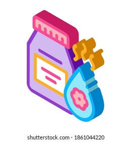 floral elixir bottle icon vector. isometric floral elixir bottle sign. color isolated symbol illustration