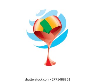 Floral emblem of the Malian flag in the form of a heart
