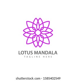 Floral emblem with text "Lotus Mandala" below