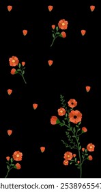 Floral embroidered patches for clothing design. Floral designs for textiles and fabrics. Vintage tribal illustrations in isolated pieces.