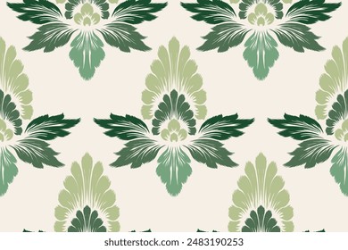 Blumenstickerei-Design, ethnische Muster für Hintergrund oder Tapisserie. Ideen zum Entwerfen von Mustern für Textilien, Batik, Vorhänge, Kleidung oder Dekorationen. Vektorillustration