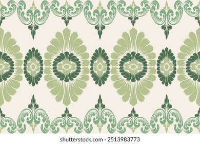 Floral embroidery design, ethnic pattern for background or tapestry. Ideas for designing patterns for textiles, batik, curtains, clothing or decorations. Vector illustration