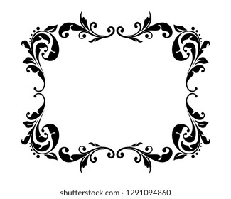 Floral empty frame vintage style. Can be used for greeting, message, announcement and other design