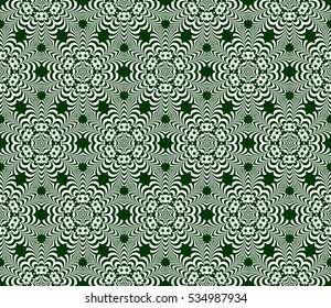 floral endless geometric pattern. modern seamless vector illustration. for design, wallpaper, party invitation. green, silver color