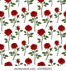 Floral english victorian seamless background. Garden rose pattern