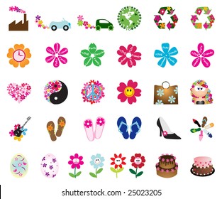 Floral & Environmental icons (vector)