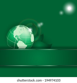 floral environmental vector frame with globe. Eps10