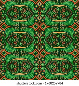 diseño étnico floral sin fisuras - vector